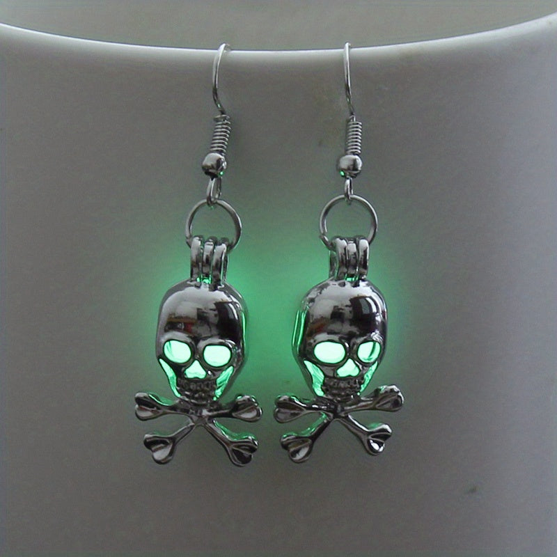 Glow-in-the-Dark Skull Earrings