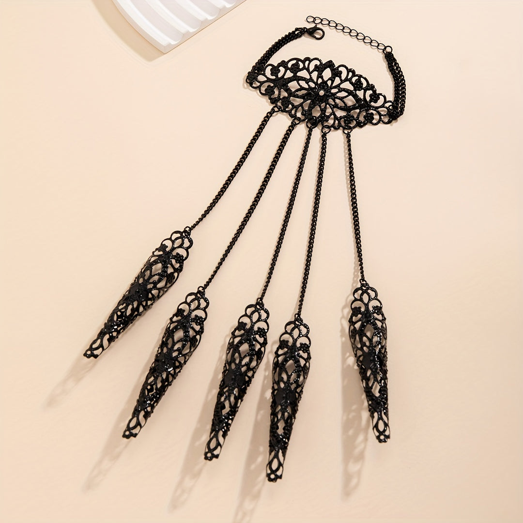 Golden Gothic Lace Hand Bracelet