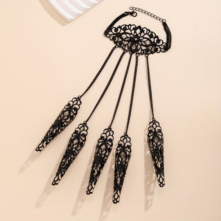 Golden Gothic Lace Hand Bracelet