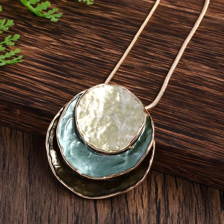 Chic Bohemian Three-Layer Necklace and Earrings Set