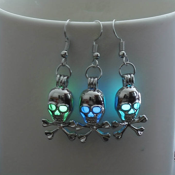 Glow-in-the-Dark Skull Earrings