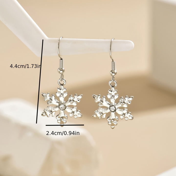 Elegant White Snowflake Dangle Earrings