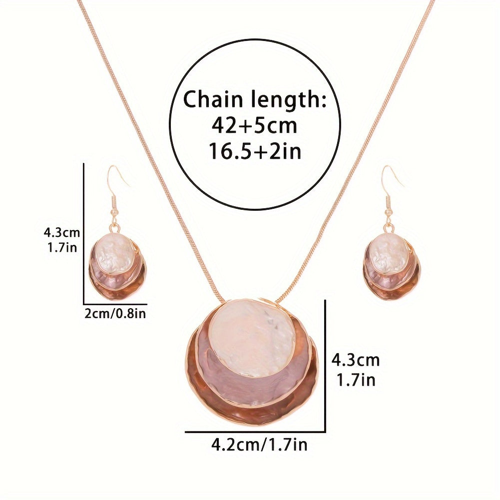 Chic Bohemian Three-Layer Necklace and Earrings Set