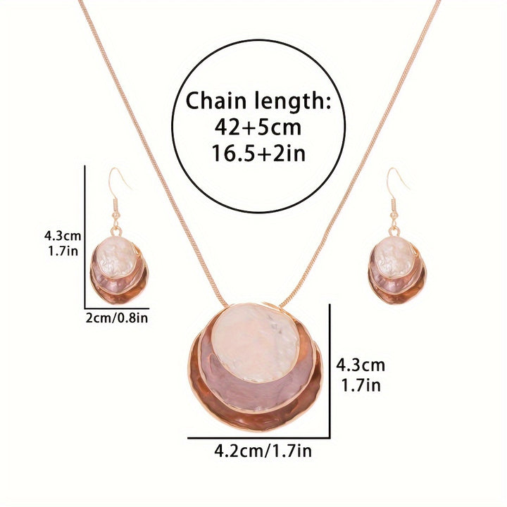 Chic Bohemian Three-Layer Necklace and Earrings Set