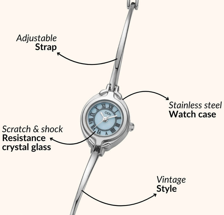 Blue Silver Bracelet Watch