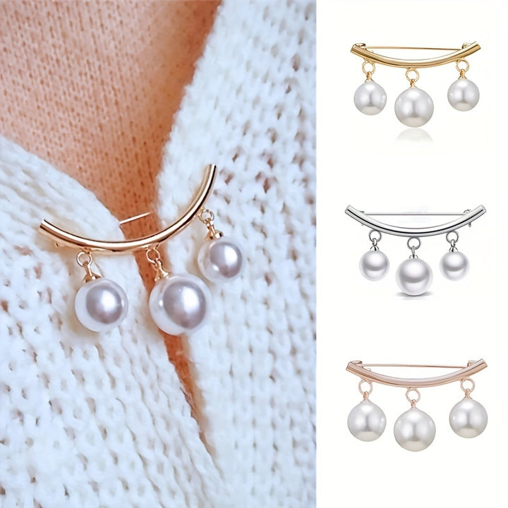 Elegant Faux Pearl Brooch