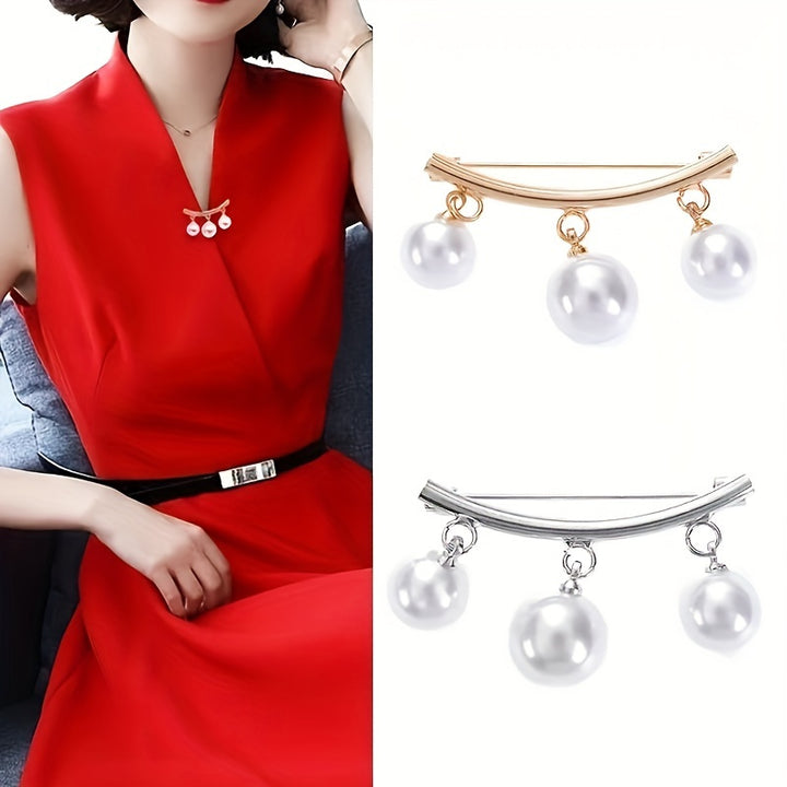 Elegant Faux Pearl Brooch