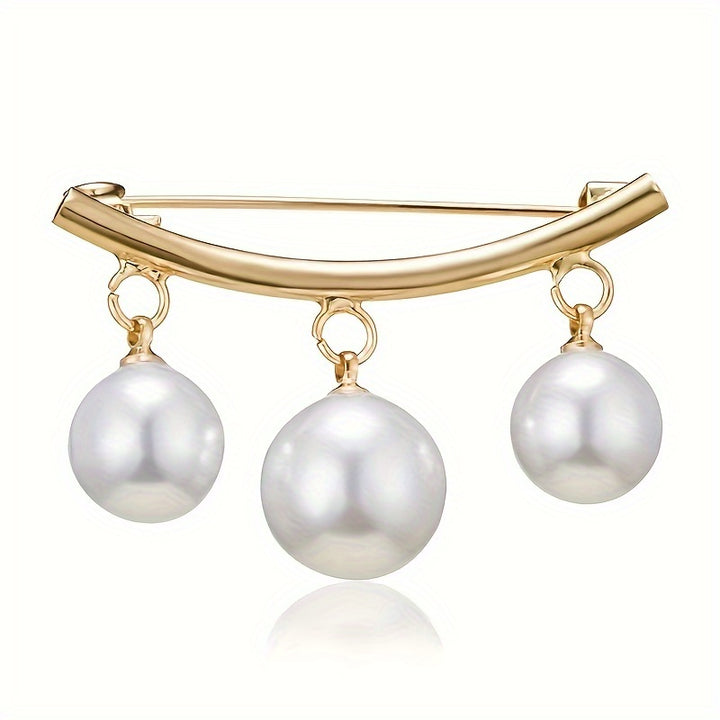 Elegant Faux Pearl Brooch
