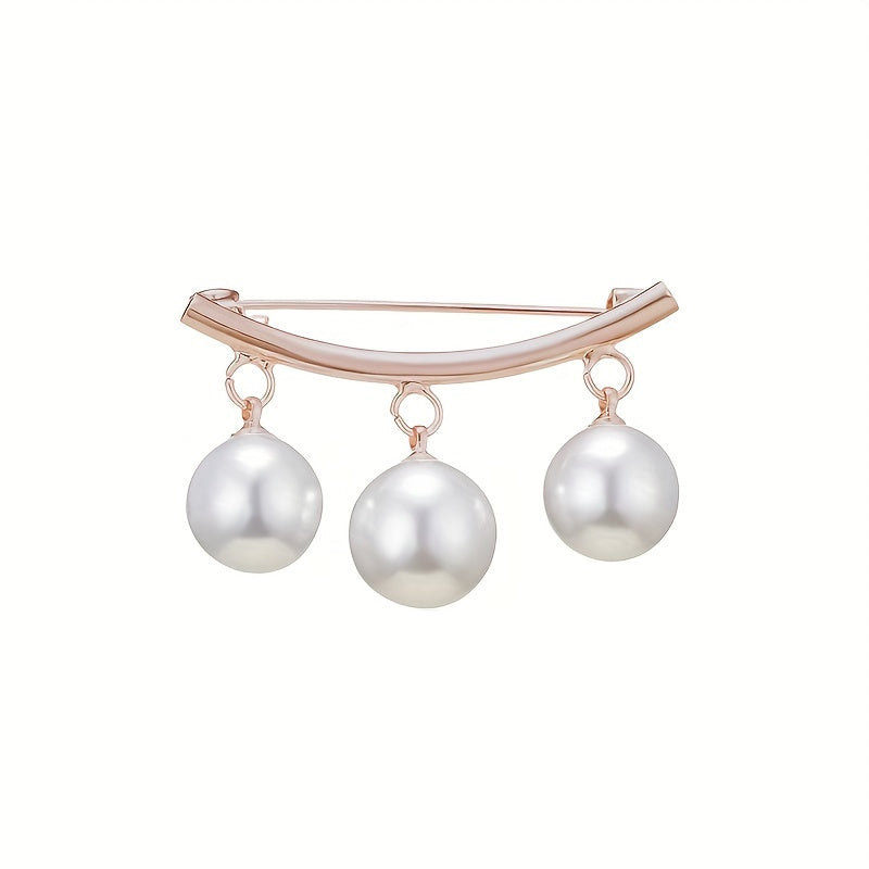 Elegant Faux Pearl Brooch