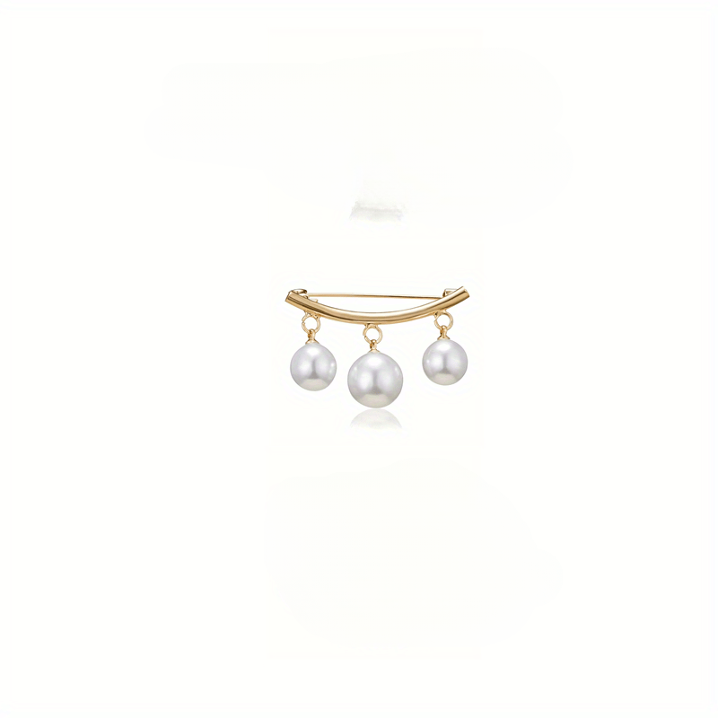 Elegant Faux Pearl Brooch