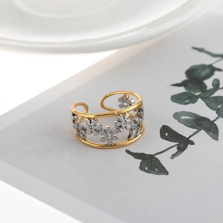 VINTAGE LAYERED THICK GOLD RING
