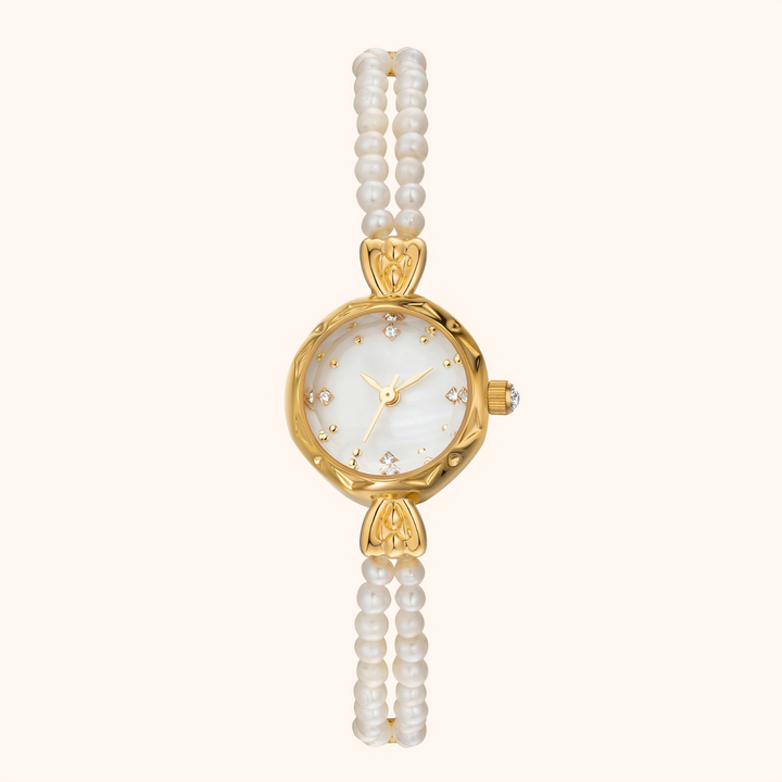 Elegant Pearl Gold Watch