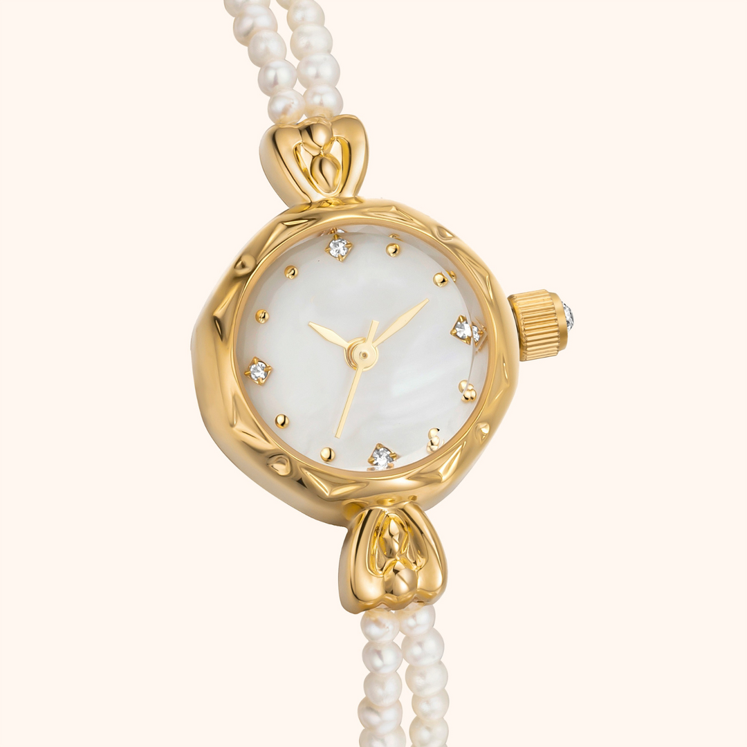 Elegant Pearl Gold Watch
