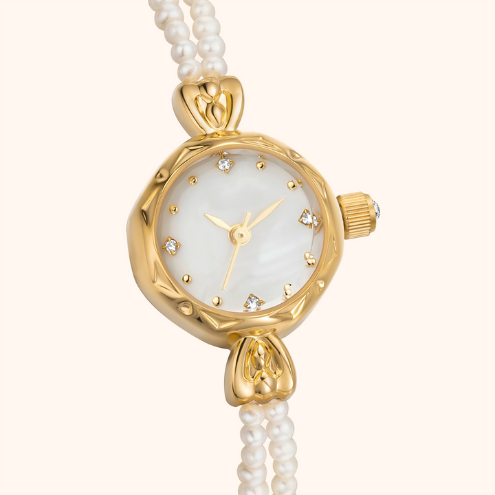 Elegant Pearl Gold Watch
