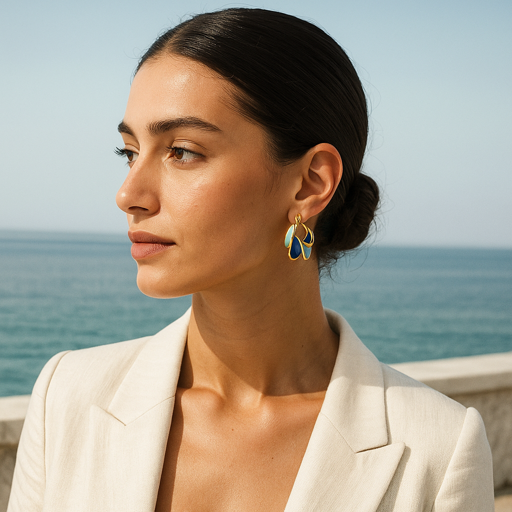 Morning Wave Enamel Earrings