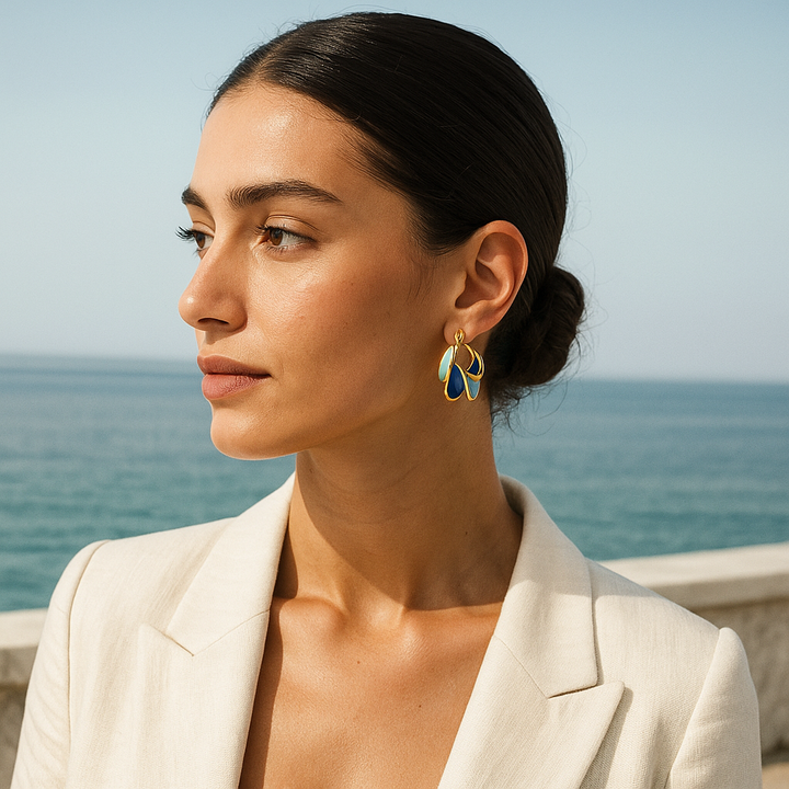 Morning Wave Enamel Earrings