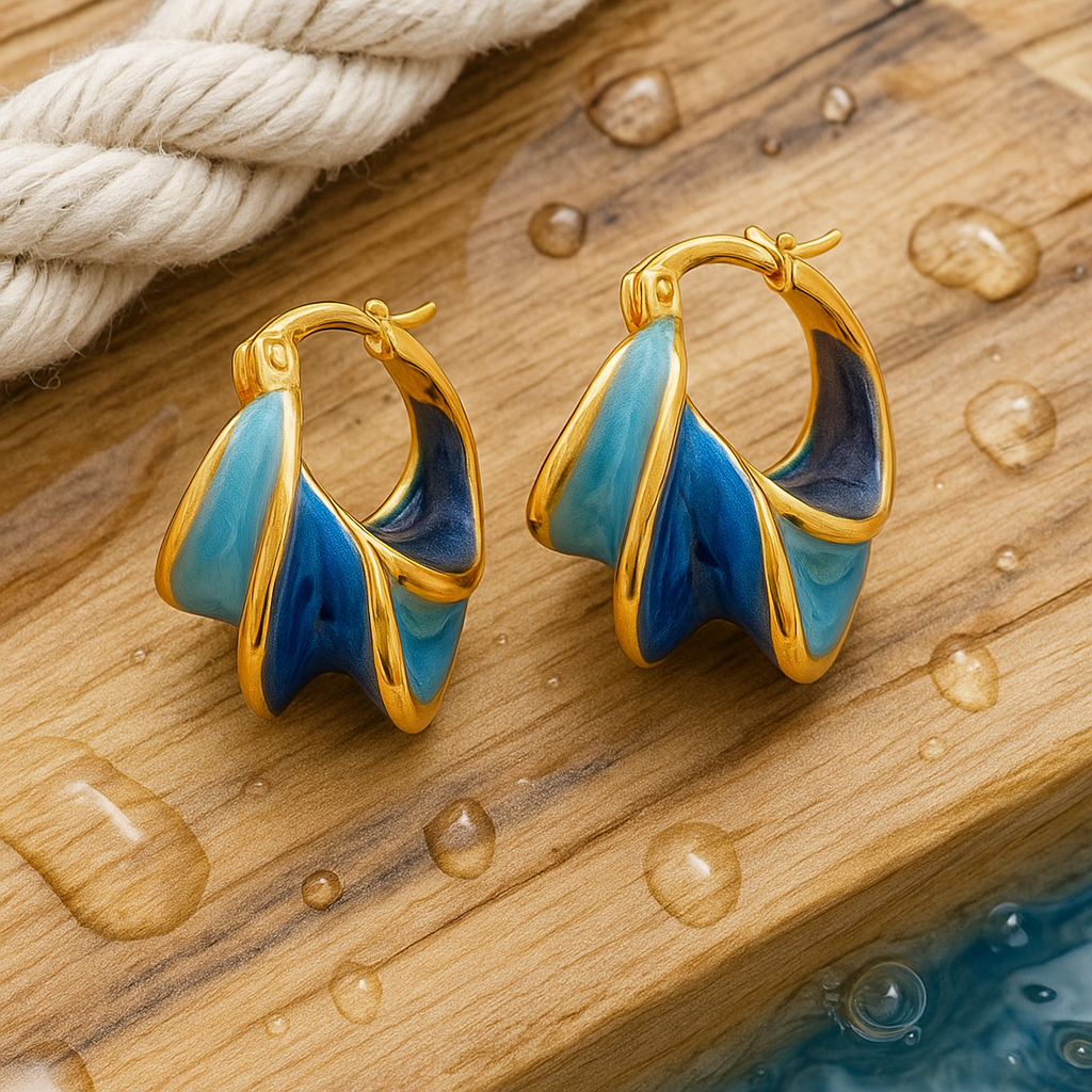 Morning Wave Enamel Earrings
