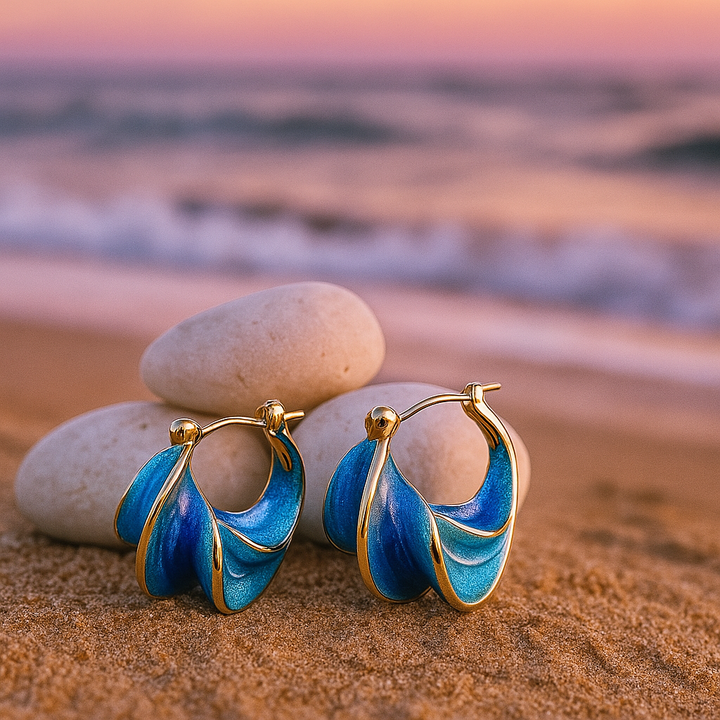 Morning Wave Enamel Earrings