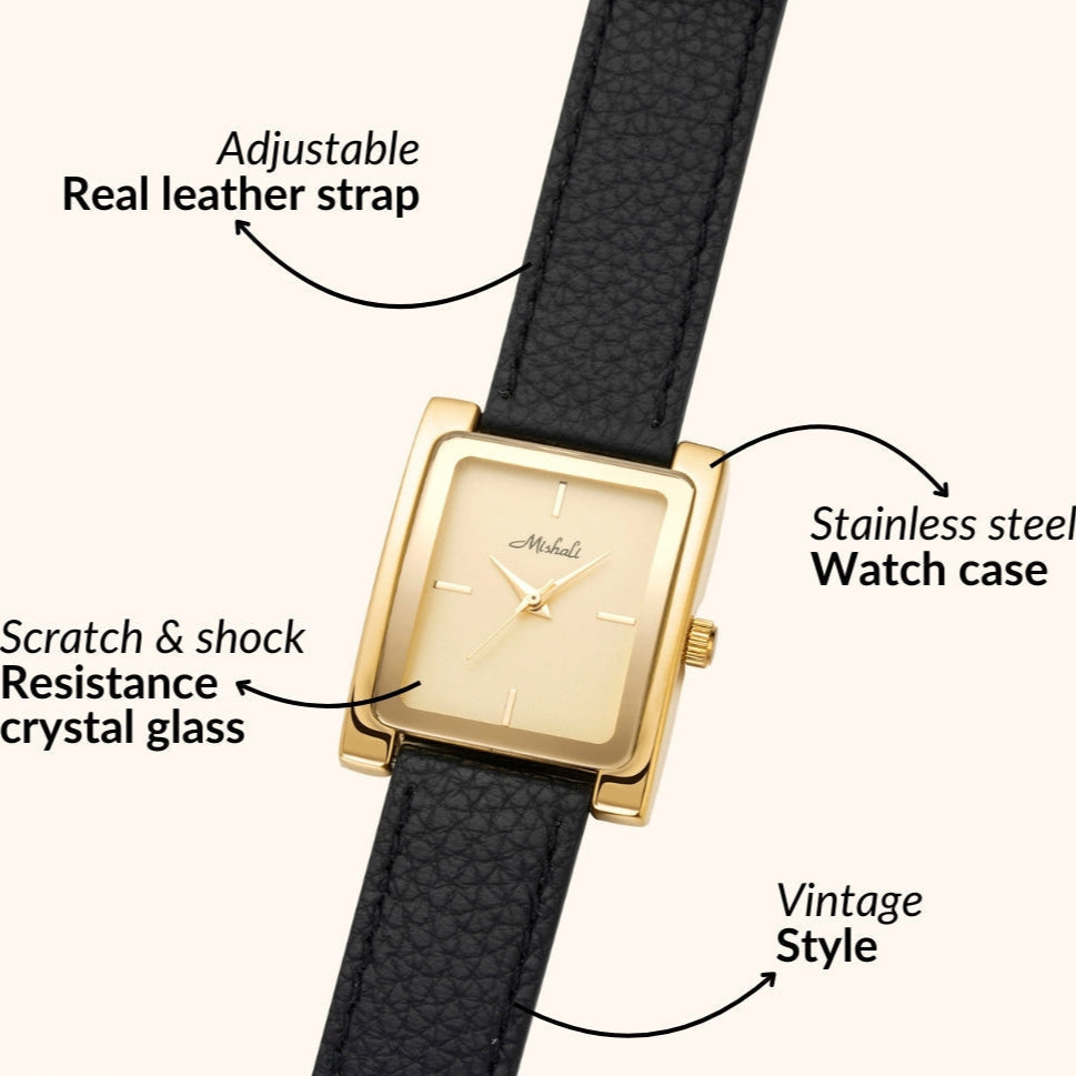 Leather Gold Elegant Watch