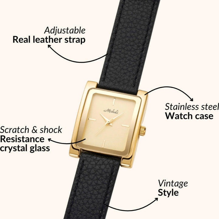 Leather Gold Elegant Watch