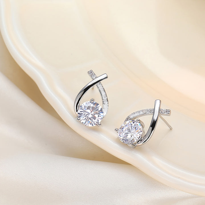 Vintage Gold Cross Stud Earrings