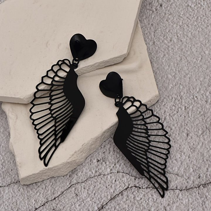 Gothic Black Wing Earrings