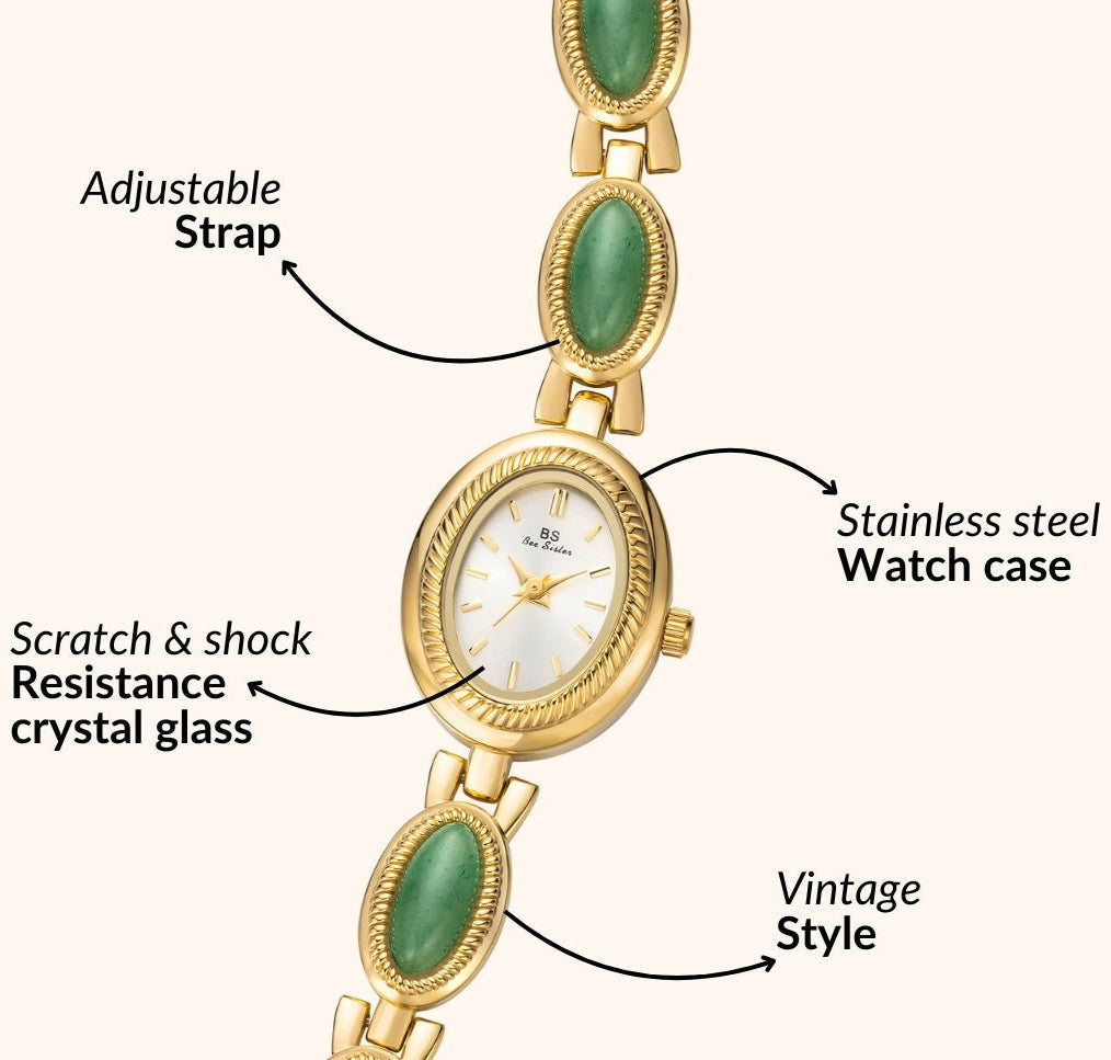 Gold Jade Accent Watch