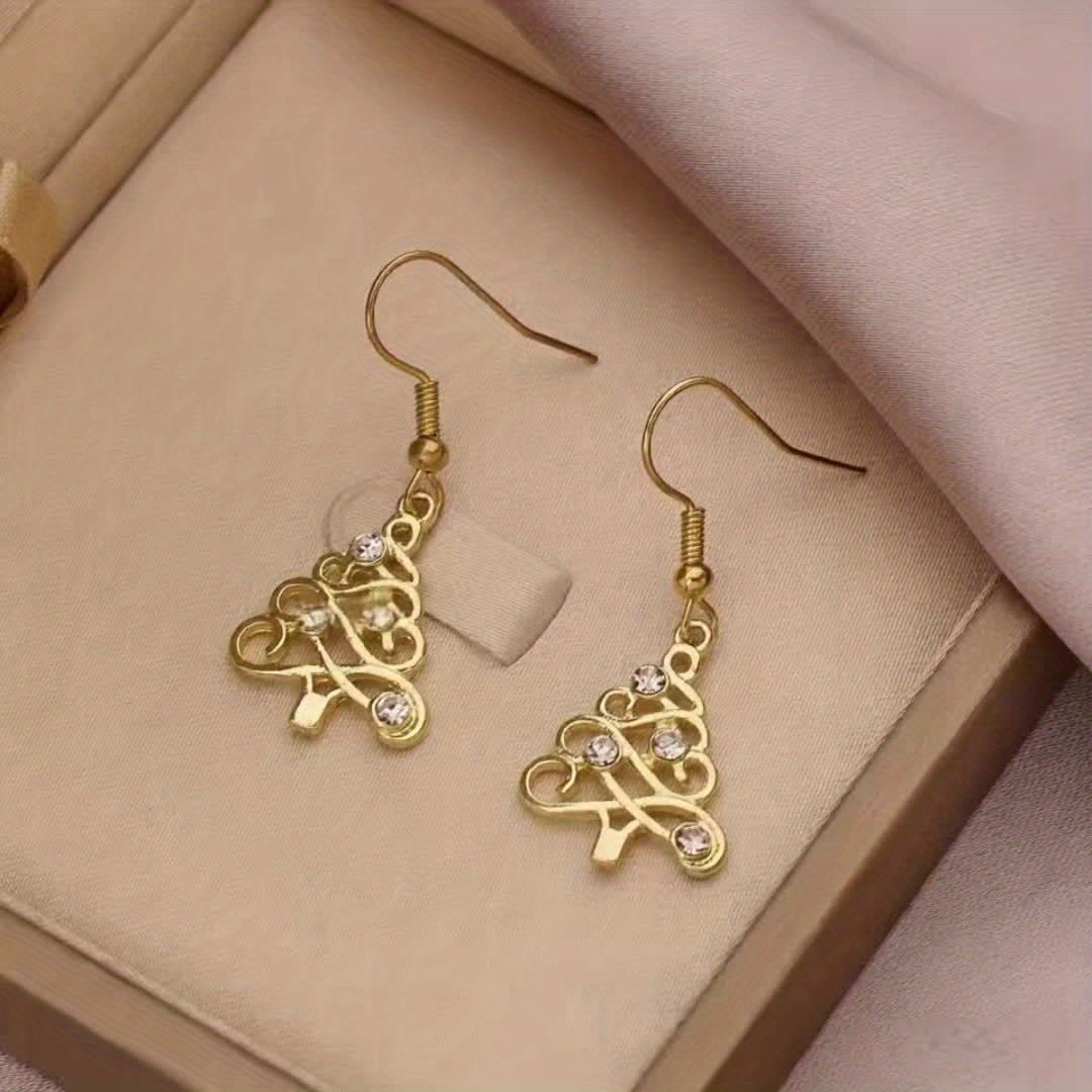 Elegant Christmas Tree Dangle Earrings