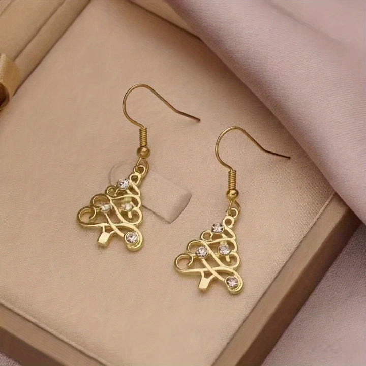 Elegant Christmas Tree Dangle Earrings