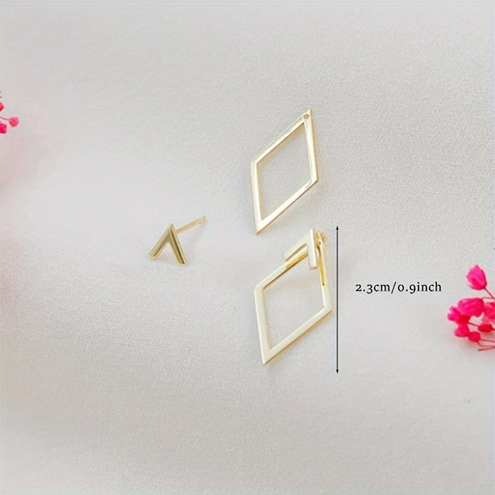Chic Gold Geometric Cutout Stud Earrings
