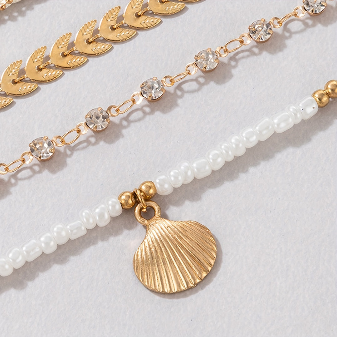 Elegant Shell and Braided Bracelet Set