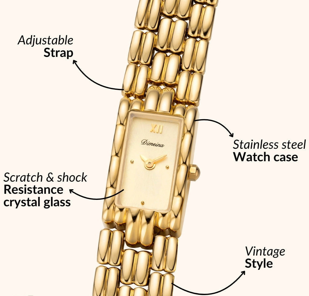 Gold Rectangle Bracelet Watch