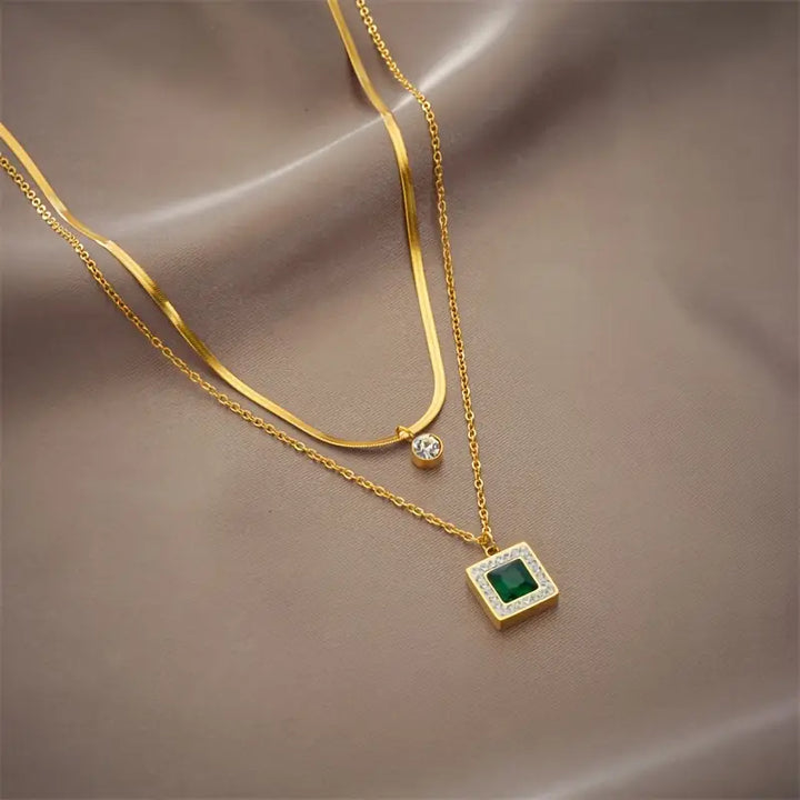 Golden Gemstone Necklace
