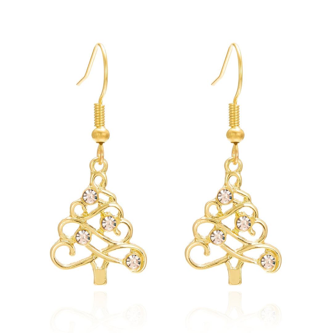 Elegant Christmas Tree Dangle Earrings