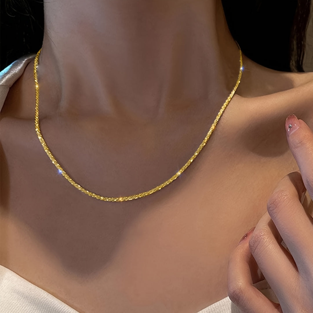 Elegant Glittering Caterpillar Chain Bracelet and Necklace Set