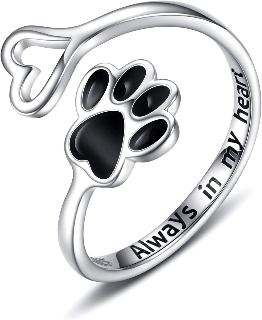 Paw & Heart Ring – Adjustable