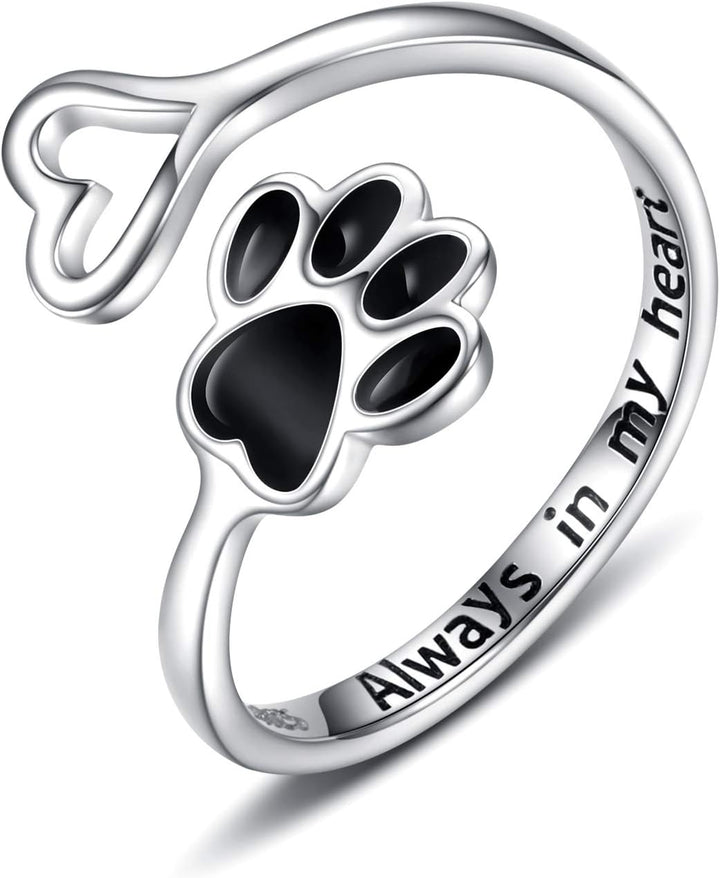 Paw & Heart Ring – Adjustable