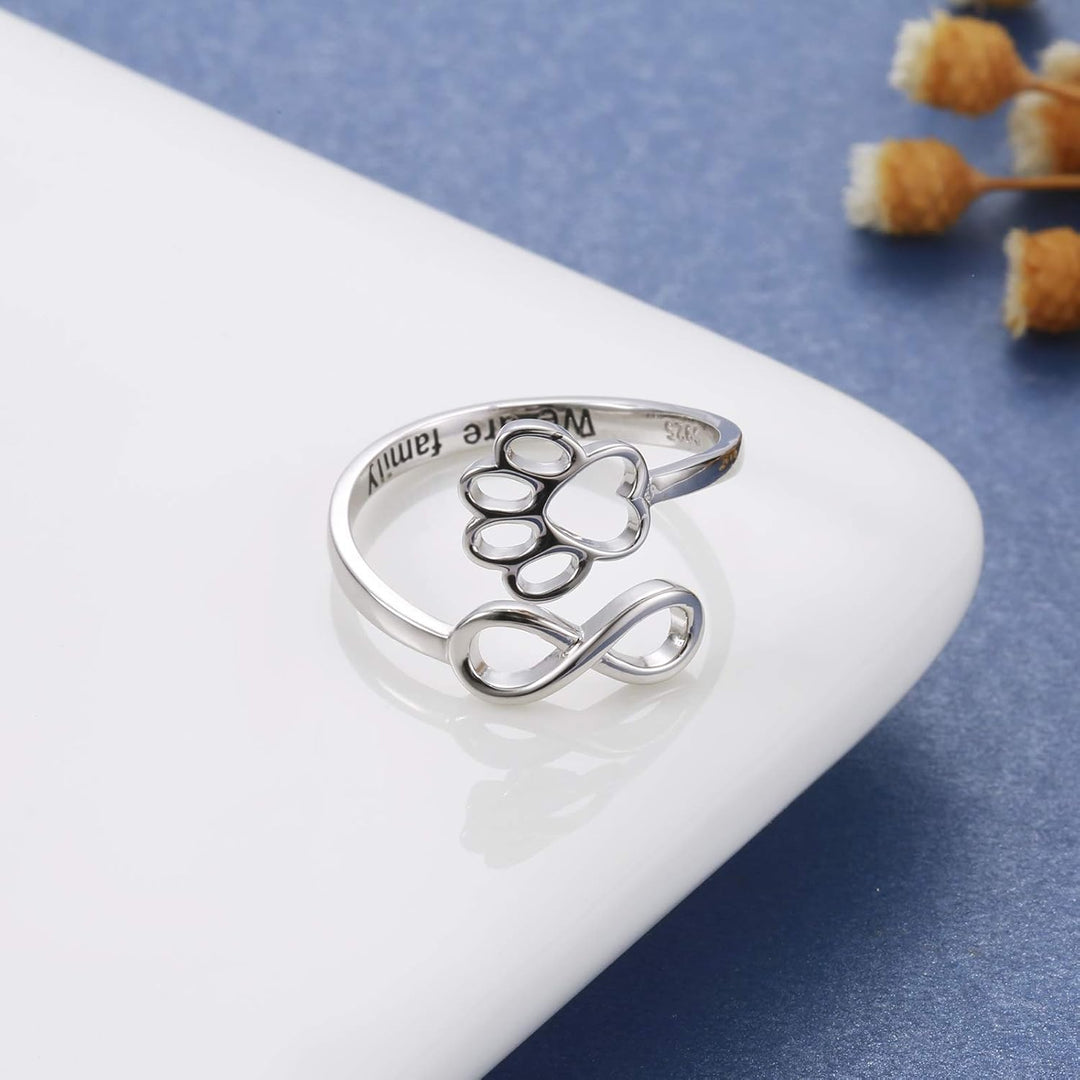 Paw & Heart Ring – Adjustable