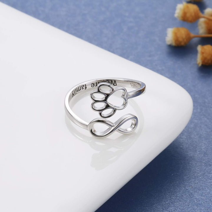 Paw & Heart Ring – Adjustable
