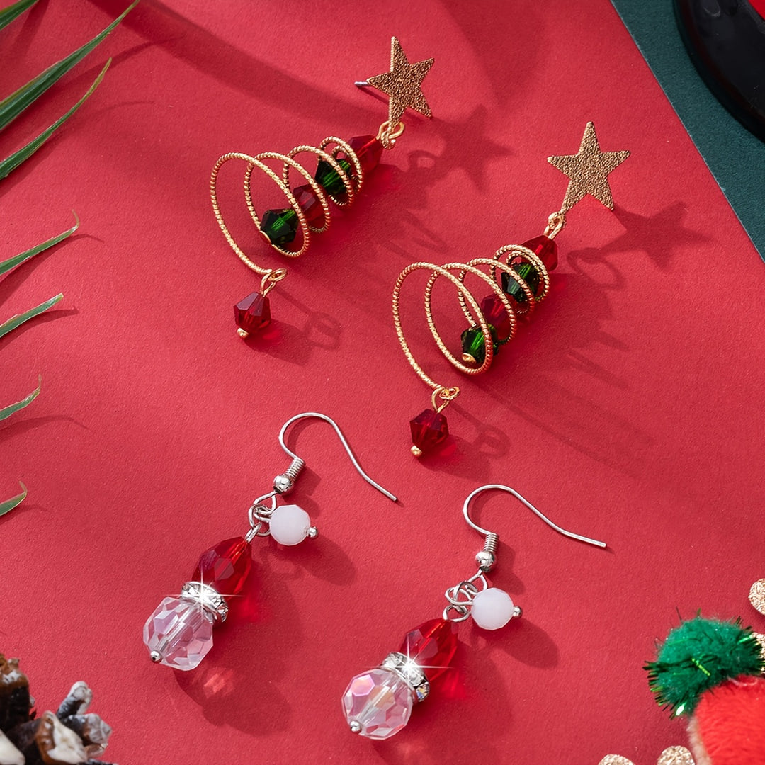 Elegant Festive Christmas Tree Earrings