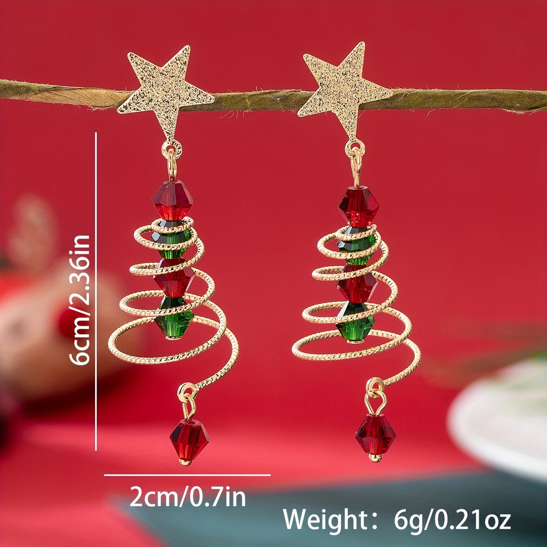 Elegant Festive Christmas Tree Earrings