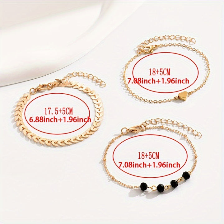 Vintage Gold Three-Piece Bracelet Set