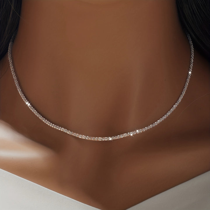 Elegant Glittering Caterpillar Chain Bracelet and Necklace Set