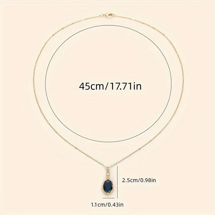 Oval Sapphire Gold Necklace