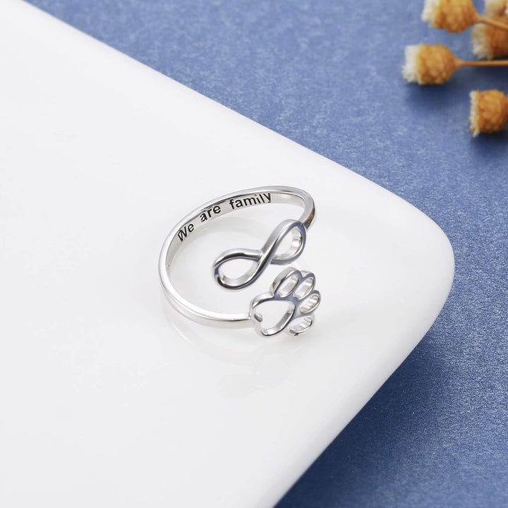 Paw & Heart Ring – Adjustable
