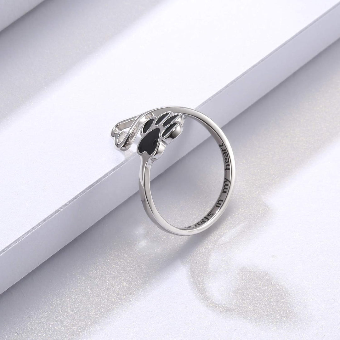 Paw & Heart Ring – Adjustable