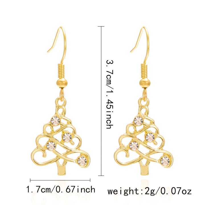 Elegant Christmas Tree Dangle Earrings