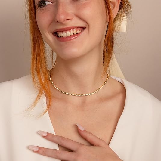 Timeless Gold Classic Tennis Necklace