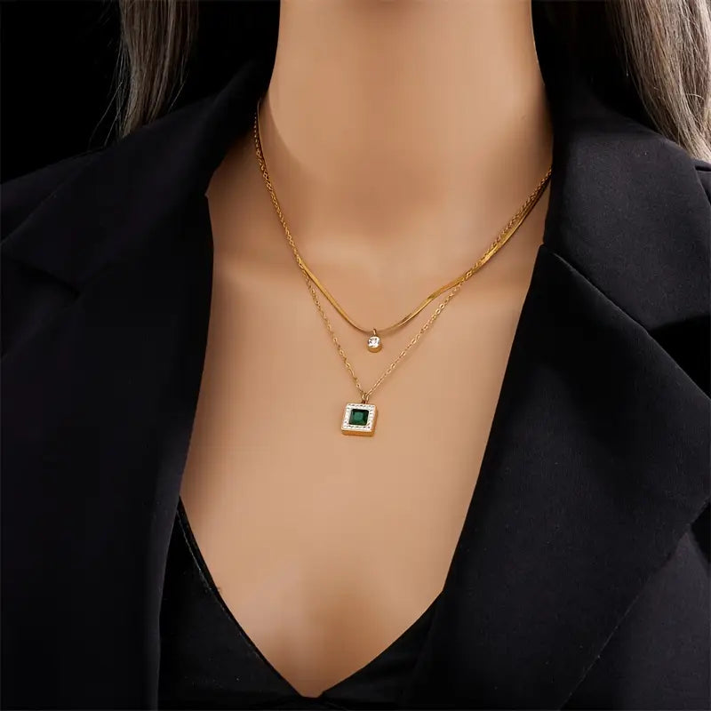 Golden Gemstone Necklace