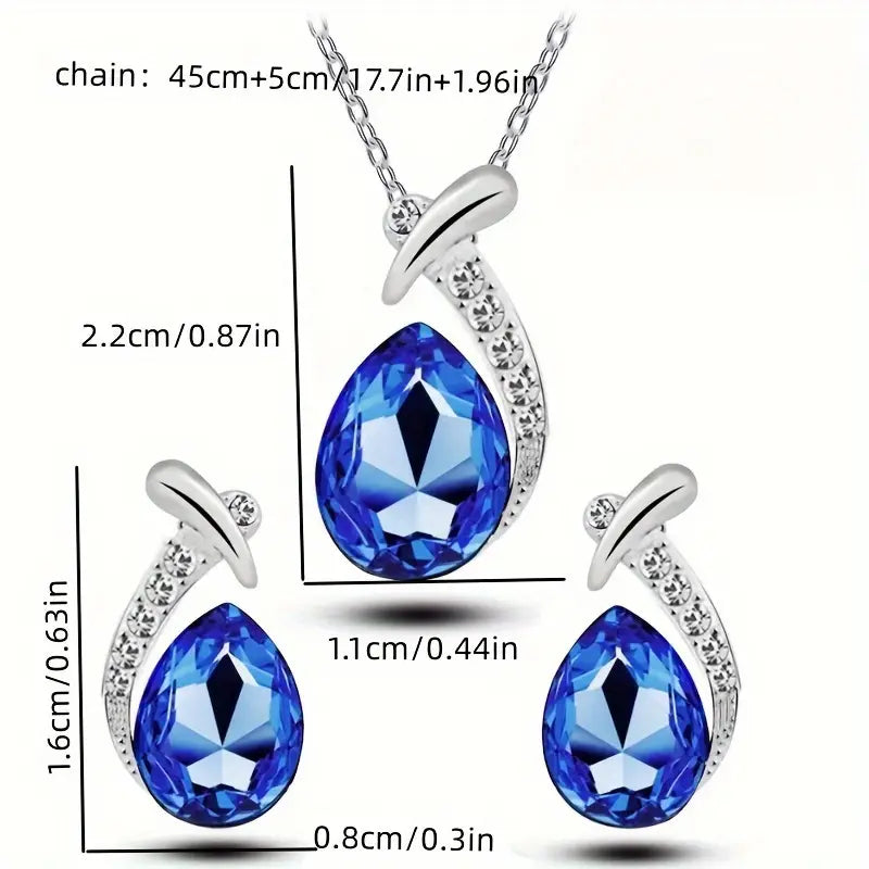 Silver Ocean Sapphire Set